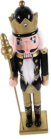 Abaodam Unico Di Natale Schiaccianoci in Legno 25 Cm Statua Decorazione Da Tavolo Ornamento Natalizio