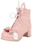 Generisch Stivaletti da donna neri Chunky Heel Winter Western moda estiva stivali in gomma a mezza altezza retrò da cowboy con chiusura lampo, Colore: rosa., 40 EU