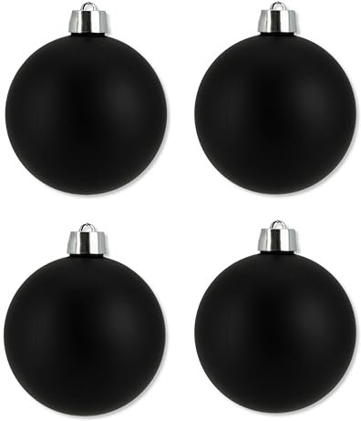 Weihnachts-Kugel XXL Ø 25cm - 4 Stück schwarz matt Christbaumschmuck Deko Kugel