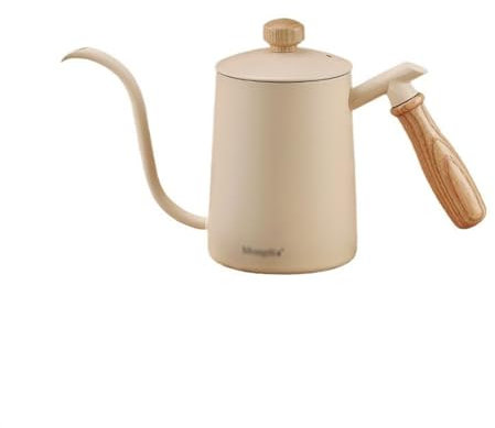Kaffeekanne 400ML/600ML Ohr Kaffee Hand Brauen Topf 304 Edelstahl Lange Auslauf Feinen Mund Topf Kaffee Brauen ausrüstung Holzgriff Zubehör für Kaffeeutensilien (Size : 400ML)