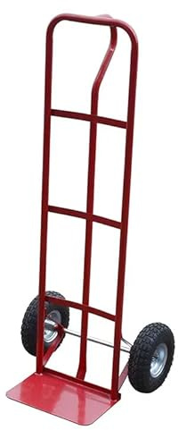 600Lb Heavy Duty Sack Truck - Industrial Hand Trolley With Pneumatic Tyre Wheel | For Lifting, Delivery, Moving Large Items, Strong, Durable & Long Lasting | P-Handle High Back Hand Truck With Wheels