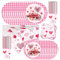 stoviglie per San Valentino, decorazione romantica, per compleanno, proposta di matrimonio, feste, San Valentino, decorazione da tavolo da 9, tazze, tovaglioli, tovaglia da 24 ospiti