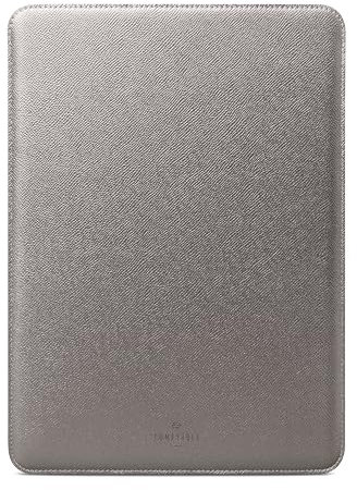 Comfyable Laptop Sleeve 15 Inch Precisely Compatible with MacBook Air 15-inch M4 2025 A3241 M3 2024 A3114 M2 2023 A2941, Faux Leather Cover Case, Silver