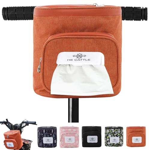 YOUYIKE Fahrradkorb Kinder vorne, Fahrradtasche Kinder Wasserdichter Fahrradkorb Kinder Roller Laufrad Dreirad Scooter Geeignet für Jungen und Mädchen Fahrradtasche Kinder (orange)