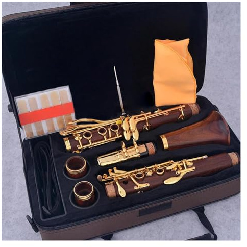 18 Tasten Bb-Klarinette Korpus Aus Rotem Holz Vergoldete Tasten Klarinette Holzblasinstrument Mit Koffer