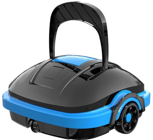 WYBOT Poolroboter Akku Ohne Kabel Poolsauger Roboter mit Dual-Antriebsmotoren, Poolroboter Akku Robotersauger für Flachem Boden Aufstellpools bis 50 m² Saugroboter Automatisches Parken Schwarz