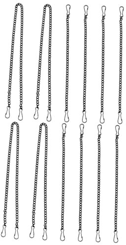 NUOBESTY 12 Pcs Tag Chain Hanging Pot Chain Basket Hanging Chain Flower Pot Hanger Wind Chime Hangers for Outside Plant Hangers Outdoor Hanging Chains with Hooks Long Hanging Chain Iron