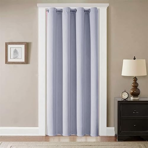 GYROHOME Rideau occultant Doux et Durable à œillets, Panneau Simple, pour Salon et Chambre à Coucher, 117 x 229 cm, Blanc grisâtre