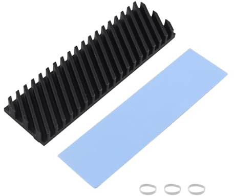 ZDE Aluminium M.2 SSD Kühlkörper 70x20x6mm mit wärmeleitender Klebefolie für PC Laptop Raspberry Pi M.2 2280 SSD NVMe LED-Verstärker CPU IC Chip Leiterplatte