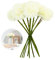 10 Stück Künstliche Hortensienblüten Künstliche Blumen Chrysantheme in Weiß, Seidenblumen im Hortensien-Stil, Ideal für Hochzeitsdeko, Partys und Heimgarten, Langlebige und Realistische Kunstblumen