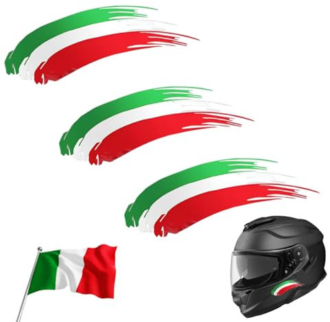 PRAOFRT 6 Pezzi Adesivi auto Adesivi moto 9 * 3CM Adesivi Stickers Bandiera Italiana Tuning Sport Racing per Auto Moto Scooter Quad ATV Caschi Biciclette Esterni Adesivi per auto esterni