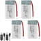 AVCXEC 4 Pezzi di Batteria Lipo da 3.7 V, 300 mAh Batterie Lipo, per Aereo RC Elicottero Drone Tutti i Modelli e Giocattoli (37 x 20 x 8 mm, XH2.54 Connettore)
