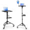 Gugxiom Projector Tripod Stand,Projector Stand with 2 Shelves and Gooseneck Phone Holder,Projector Stand Tripod with wheels for Home, Office, Stage or Studio