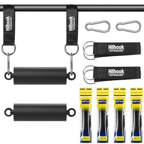 Hilhook Klimmzug Klettern Haltegriffe, Anti-Rutsch Klettern hält Trainingsset, Grip Pull Up Griff und Aufhängegurte Verwendung für Fingertraining, Unterarm, Rumpfkraft und Rückenmuskulatur Training