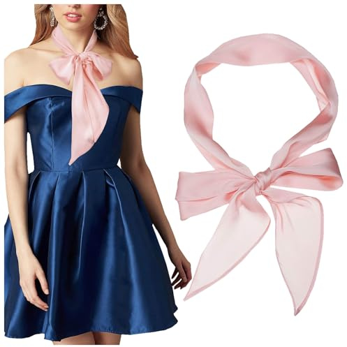JK Home Echarpe Satin Femme Foulard Long et Etroit | Fichus Tête Bandeau du Cheveux Imitation de Soie Ceinture Ruban de Chapeau Sac à Main
