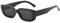 Long Keeper Gafas de Sol Rectangulares Vintage Años 90 Gafas Rectangulares Cuadradas Retro Protección UV400 Gafas de Conducción Retro para Mujer Hombres (Negro Gris)