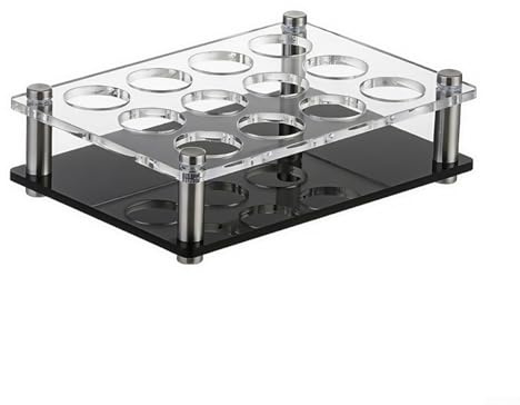 Jonikuper Glas-Tablett-Halter, Acryl, Schnapsgläser, Weingläser, Tassen, Serviertablett, Organizer für Zuhause, Bar, Club, Party, 24 Löcher, 3 cm Durchmesser (12 Löcher)