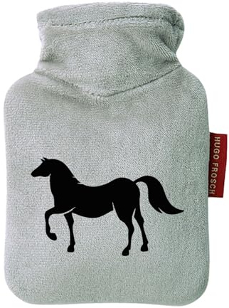 Huuraa Wärmflasche Pferd Silhouette Geschenk | Veloursbezug Geschenkidee mit Motiv Auslaufsicher mit waschbarem Bezug