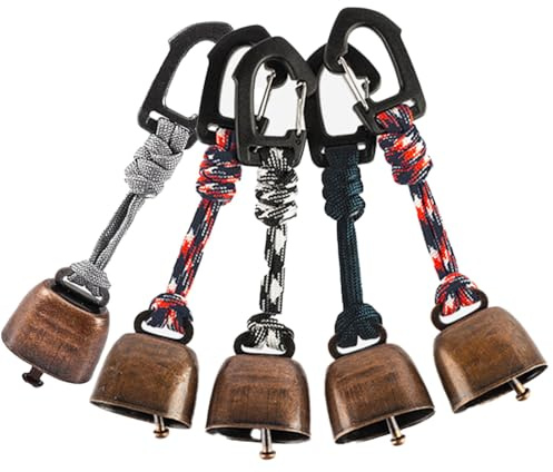 Set di campane anti-orso, campane per orso, per escursioni, anti perdite, campane d'orso, fischietto di sicurezza per campeggio, escursioni, attività all'aperto, 5 pezzi