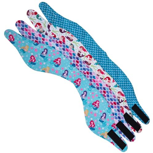 JOINPAYA 4 Stück-pack Schwimmstirnbänder aus Neopren mit Ohrenschutz Verstellbar und Bequem für Baden zu Hause Zubehör für Damen und Herren Zufälliger Stil