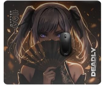 Nyfter G-1 Glas Gaming Mauspad 49x52cm - 3-Etch Speed Oberfläche, 600°C Gehärtetes Glas, Vollsilikon-Anti-Rutsch Base, Abgerundete Kanten - Premium Glasspad für Esports & Gaming (Deadly Precision)