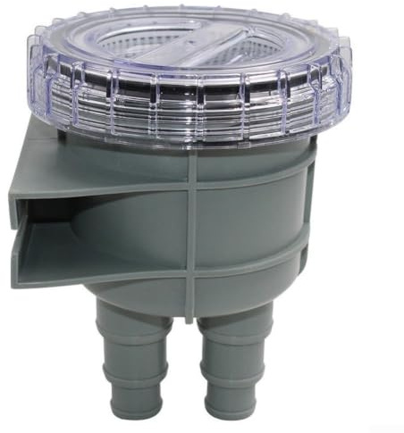 Lapiglo Filtro per acqua di mare marina per raffreddamento del motore della barca, filtro dell'acqua grezza con raccordi da 1 1,25 e 1,5 pollici, filtro trasparente per cestello in PC per sistemi