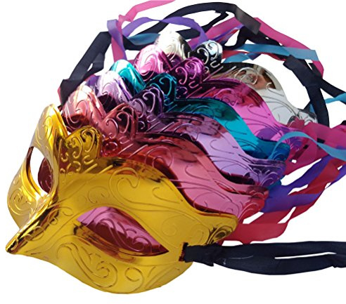 Arlai Halloween Party Half face Mask, Patriotic carnival decoration, pack of 12