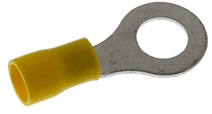 Lumonic 25x capocorda ad anello M8 parzialmente isolato 4-6mm² I capocorda ad anello giallo I set di capocorda, capocorda ad anello M8, capocorda ad a