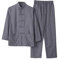 G-LIKE Herren Anzug Chinesischer Stil - Traditionelle Kampfkunst Kung Fu Tai Chi Wushu Klassisch Tangzhuang Langärmelig Hemd Hose Training Uniform Frühling Herbst Freizeit Kleidung (Grau, M)