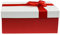 Emartbuy Starrer GeschenkSchachtel, 25 x 16 x 11 cm Rote Schachtel mit Creme Deckelund Schleifenband