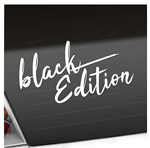 Kiwistar - Autoaufkleber - Black Edition schwarz - Weiss - 19x10cm - Heckscheibe Auto Aufkleber wetterfest für Kfz LKW Mofa Truck - Sticker außen selbstklebend Tuning Zubehör für Fenster Fahrzeug
