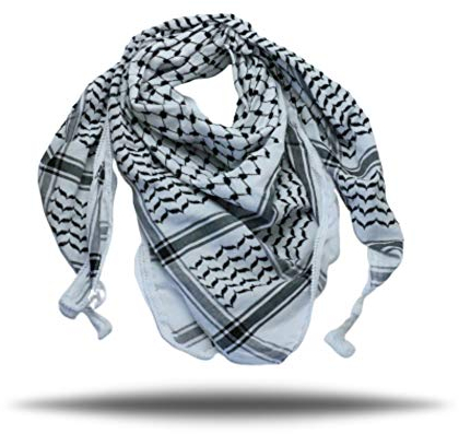 Palästinensischer Kufiya-Schal, hochwertiger arabischer Keffiyeh-Schal, 119,4 cm, 119,4 cm, Shemagh-Baumwolle. - - Large