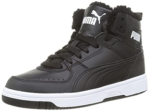 PUMA Unisex Kinder Rebound Joy Fur Jr Sneaker, Puma Black Puma White, 37 EU
