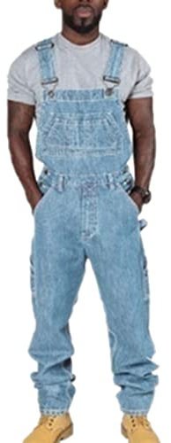 Salopette da Uomo in Denim Salopette da Uomo Jeans Pagliaccetti con Bretelle Pantaloni Larghi da Lavoro Cargo Pagliaccetti Tute