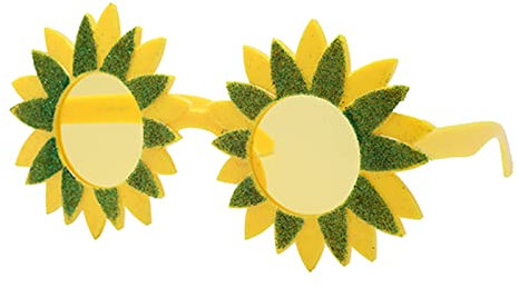 Alsino Sonnenbrille Herzbrille Fun-Brille Party Brille Photo-Booth Hippie, Einheitsgröße für Damen und Herren – (F-063) Sonnenblume Glitzer grün