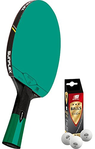 Sunflex G50 Tischtennisschläger + 3*** ITTF SX40+ Tischtennisbälle | Tischtennisschlägerset | Tischtennis Profi Set