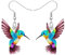 YAYAKO Acryl fliegen Kolibri Ohrringe baumeln Charms Kolibri Geschenke für Frauen Mädchen Frühling Sommer Vogel Schmuck (Mehrfarbig 977)
