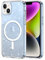 Foonary Transparent Glitter Cover Magnetic Case for iPhone 14/13, Compatible with MagSafe, Bumper TPU Hard PC Clear Phone Case