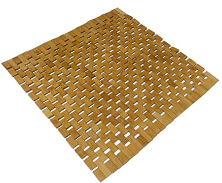 HJJKKH Badematte, quadratisch, natürlich, rutschfest, faltbar, Boden-Duschmatte für Badezimmer, Badewanne, Dusche, Sauna, Whirlpool, Viskose aus Bambus