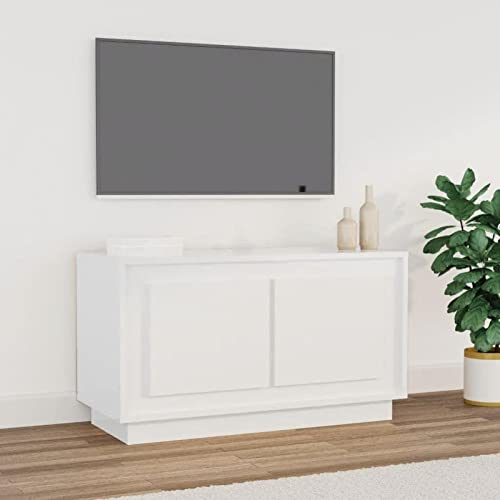 LAPOOH TV-Schrank Hochglanz-Weiß 80x35x45 cm Holzwerkstoff, TV Lowboard, Fernsehschrank, Fernsehtisch, Fernseher Schrank, TV Sideboard, TV Board, TV Cabinet, TV Bank, TV Kommode