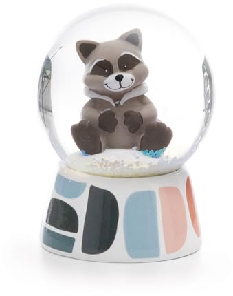 NICI Schüttelkugel Waschbär Lenno 6,5cm grau - Schneekugel, Glimmerkugel- Tolle Geschenkidee