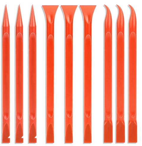 9 Pieces Plastic Scraper, No-Scratch Paint Scraper Tool Portable Car Crevice Cleaning Tool Multi-use Kitchen Scraper Small Sticker Remover for Tight Spaces, Crevices, Food, Labels, Oil Stains, Dirt