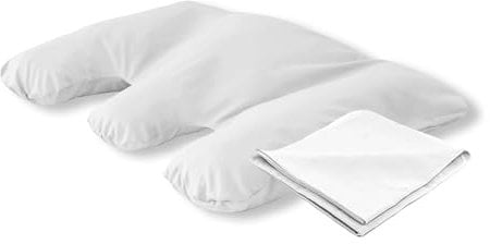 My Neck Kissen & Jersey Kissenbezug (50x70 cm), weiß: Ergonomisches Orthopädisches Kissen für Nackenschmerzen mit 100% Baumwollbezug, Maschinenwaschbar, für Seitenschläfer und Rückenschläfer - HEFEL