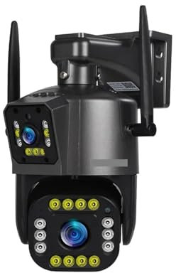 JVDDI Home Security Camera 8K Camera Outdoor 20X Zoom Four Lens Dual Screen Security Cam PTZ CCTV Monitor Auto Tracking Surveillance Camera(4K No Zoom Add 32G)