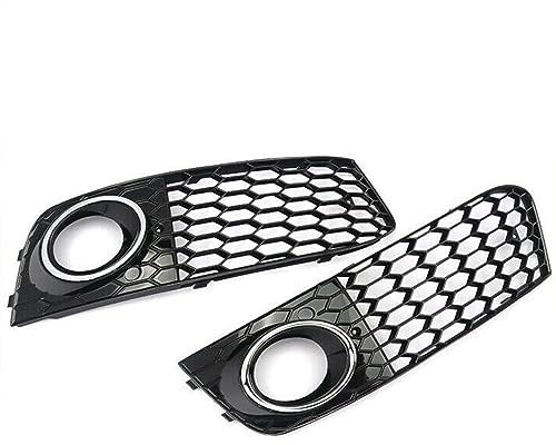 Griglia fendinebbia universale A4 B8 Auto Paraurti Anteriore Griglia Car Styling A Nido D'ape Fendinebbia Grill Mesh 2008-2012(D'argento)