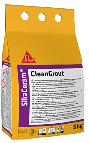 Sika – SikaCeram CleanGrout – High-Performance Floor and Wall Tile Grout – Water Repellent – UV Resistant – Frost Proof – Sand – 5kg