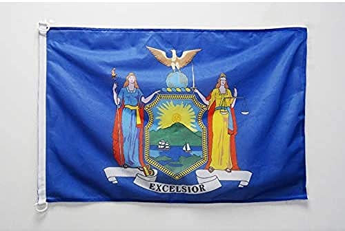 AZ FLAG - Flagge New York - 90x60 cm - Bundesstaat New York Fahne 60 x 90 Cm Aussenverwendung - Flaggen