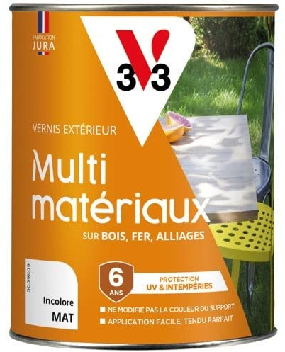 V33 Vernis Acrylique Transparent 0.25 L Incolore Peinture Métal Extérieur