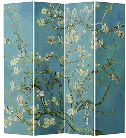 Fine Asianliving Paravent Interieur Séparateur de Pièces L120xH180cm Deux Côtés Cloison de Séparation Amovible Paravent Toile imprimé Deco Paravent Diviseur