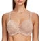 MELENECA Women's Full Coverage Non-Padded Minimizer Underwire Floral Lace Bra Beige-lace 36G